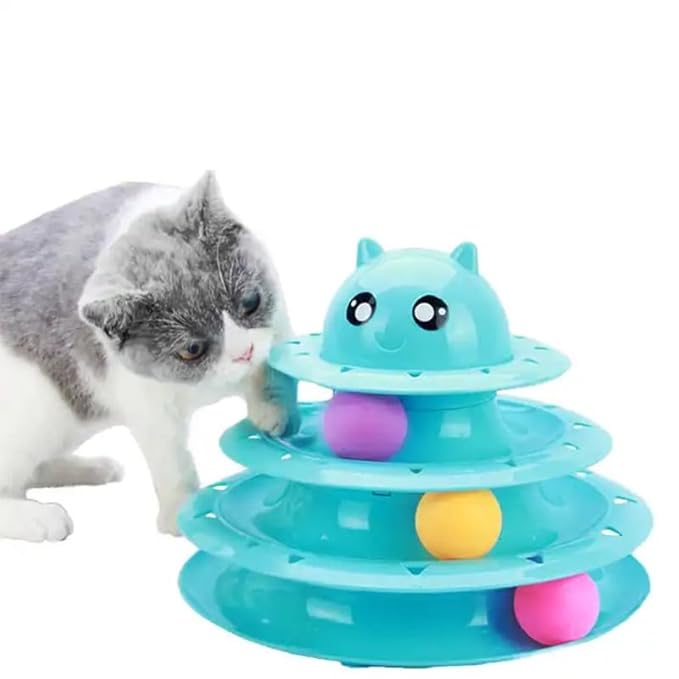 BohoBark Cat Roller Ball Toy Interactive - Blue